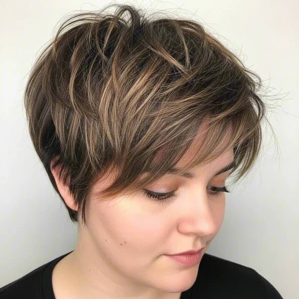 Textured Pixie With Side-Swept Fringe — Classy Haircuts for Round Face