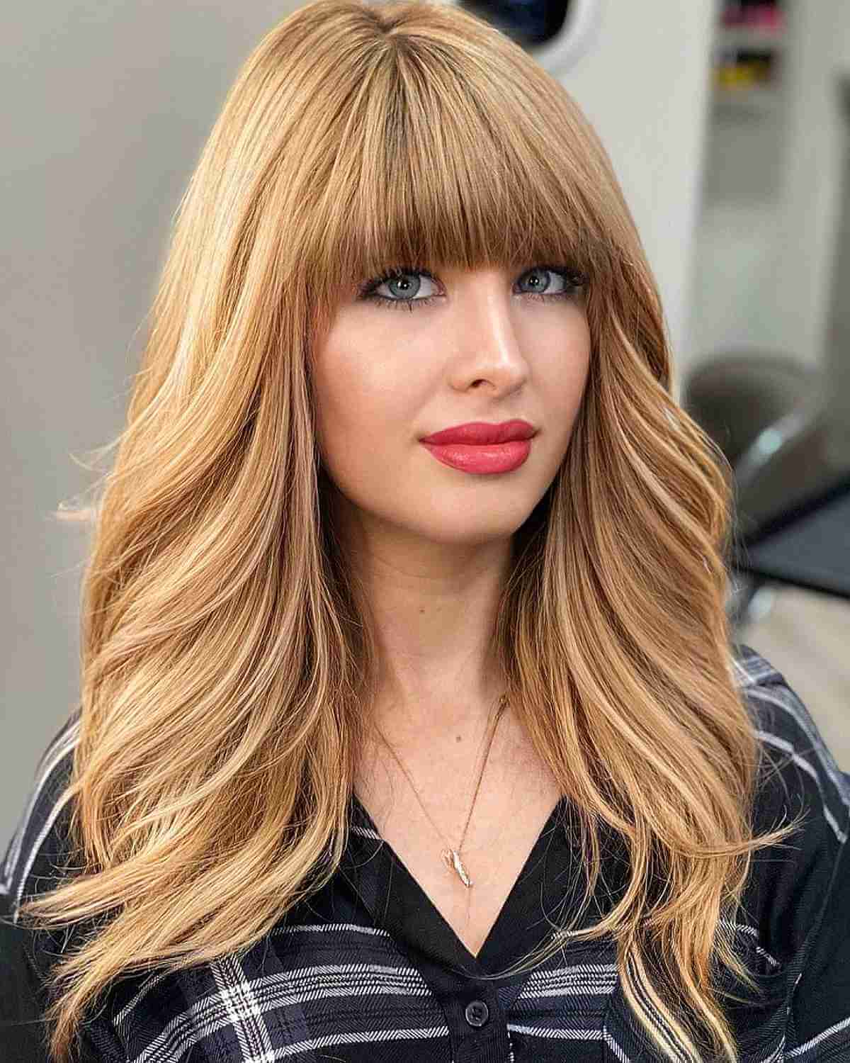Honey Blonde Balayage With Face-Framing Layers — Classy Haircuts for Thick Hair
