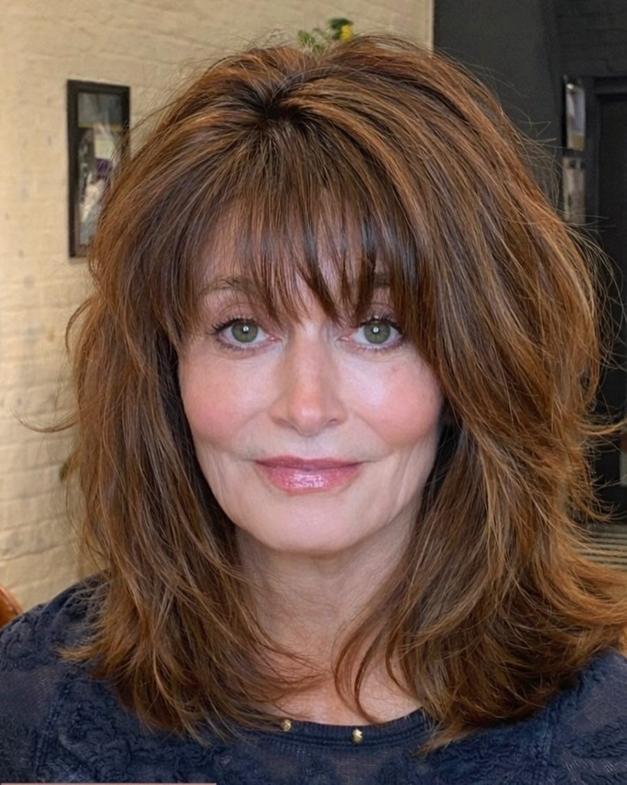 Shoulder Length Layers With Full Bangs — Classy Haircuts for Women over 50