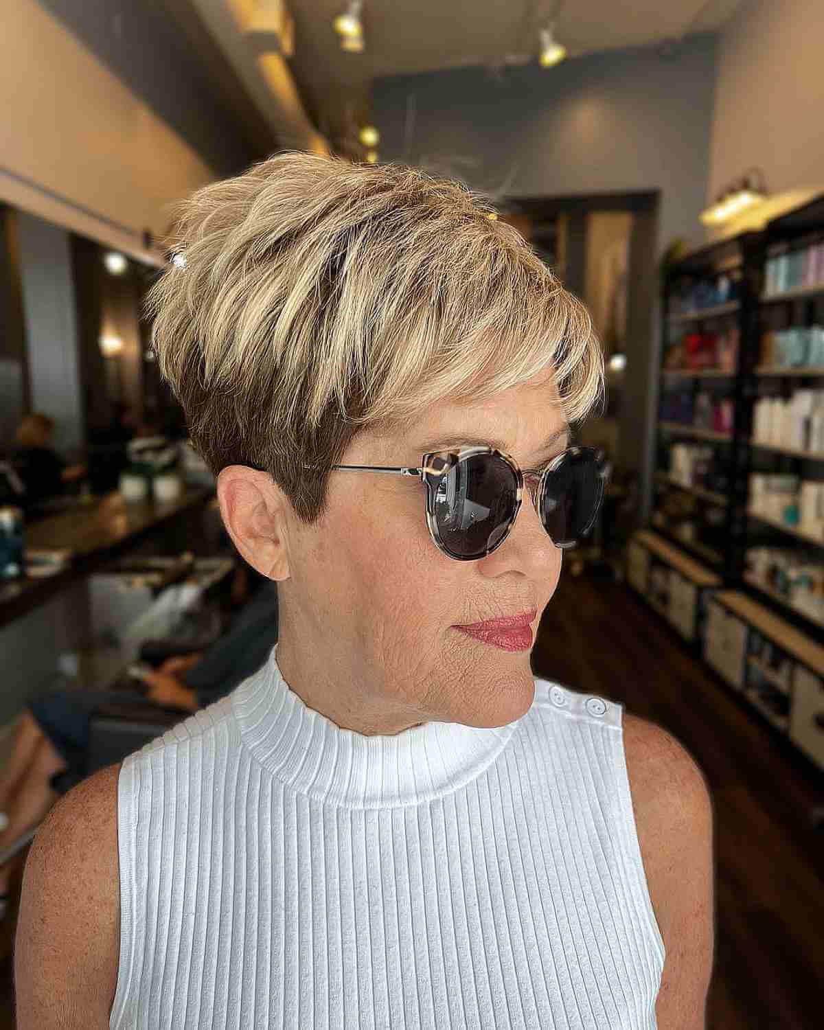 Choppy Blonde Pixie With Wispy Bangs — Classy Haircuts for Women over 60