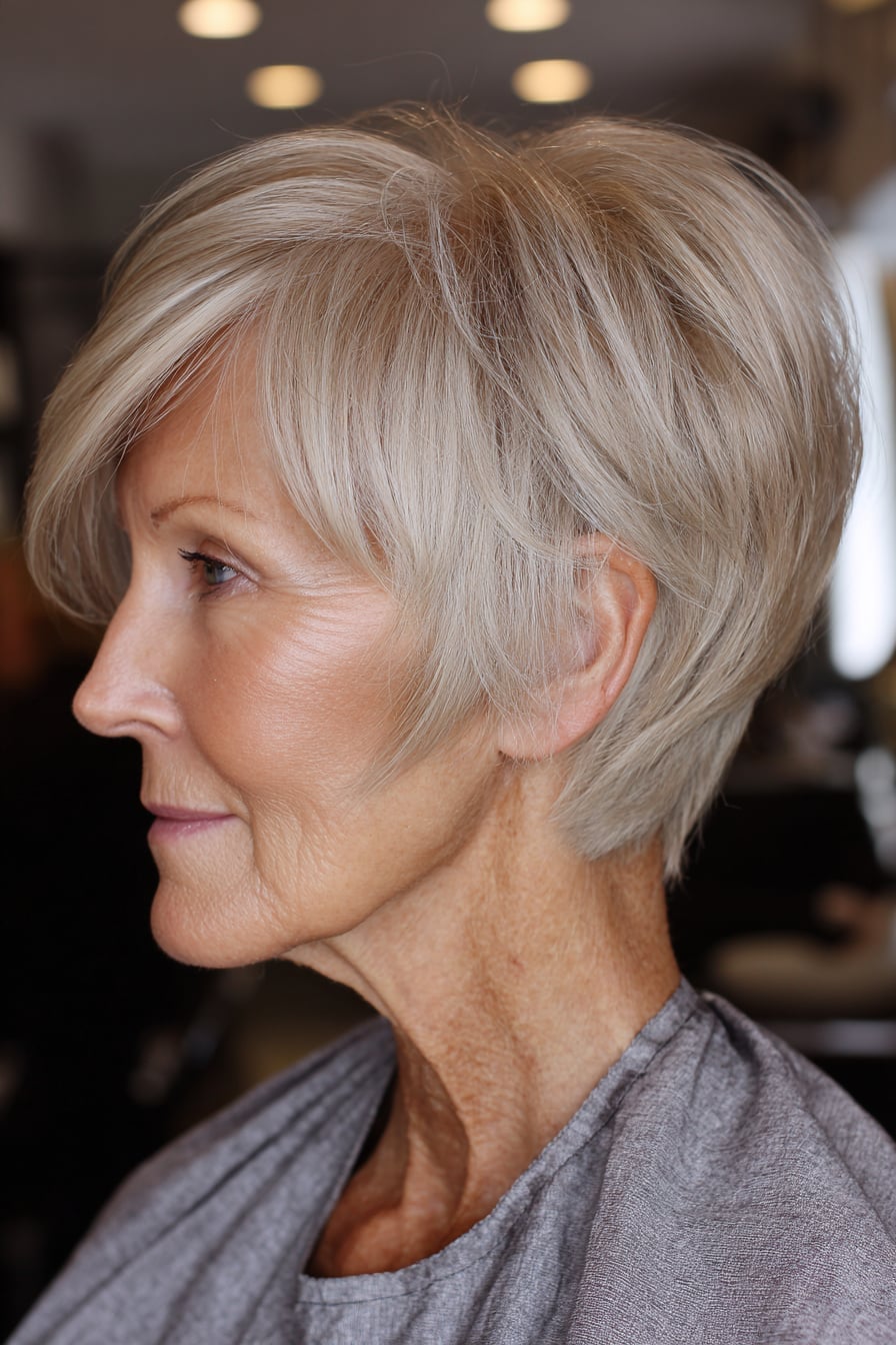 Asymmetrical Ash Blonde Bob — Classy Haircuts for Women over 60