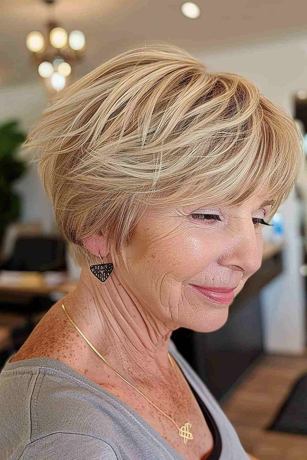 Textured Ash Blonde Layered Pixie — Classy Haircuts for Women over 60