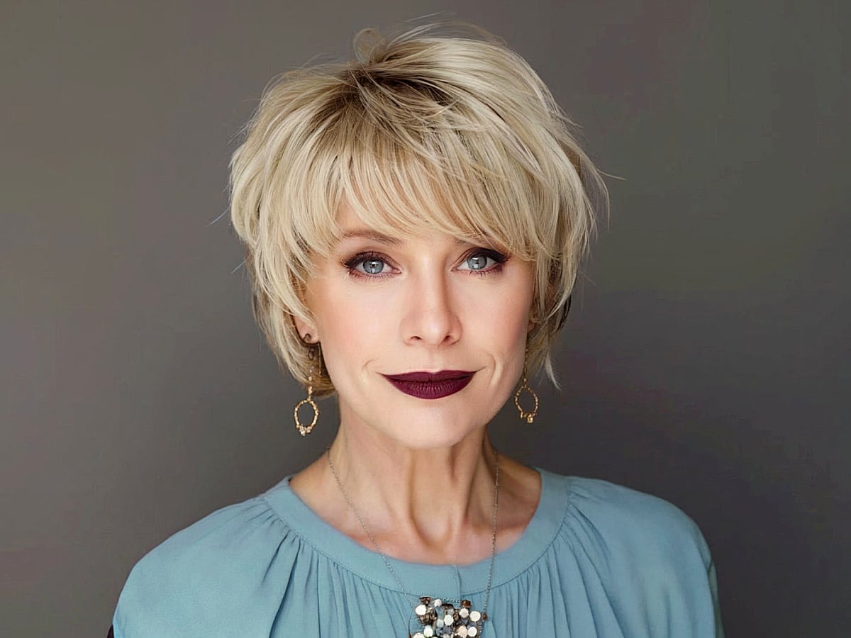 Platinum Blonde Layers With Root Shadow Platinum Blonde Layers With Root Shadow — Classy Hairstyles for Women over 50