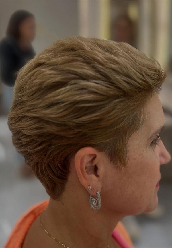 Blonde Short Layered With Feathered Texture Blonde Short Layered With Feathered Texture — Classy Hairstyles for Women over 50