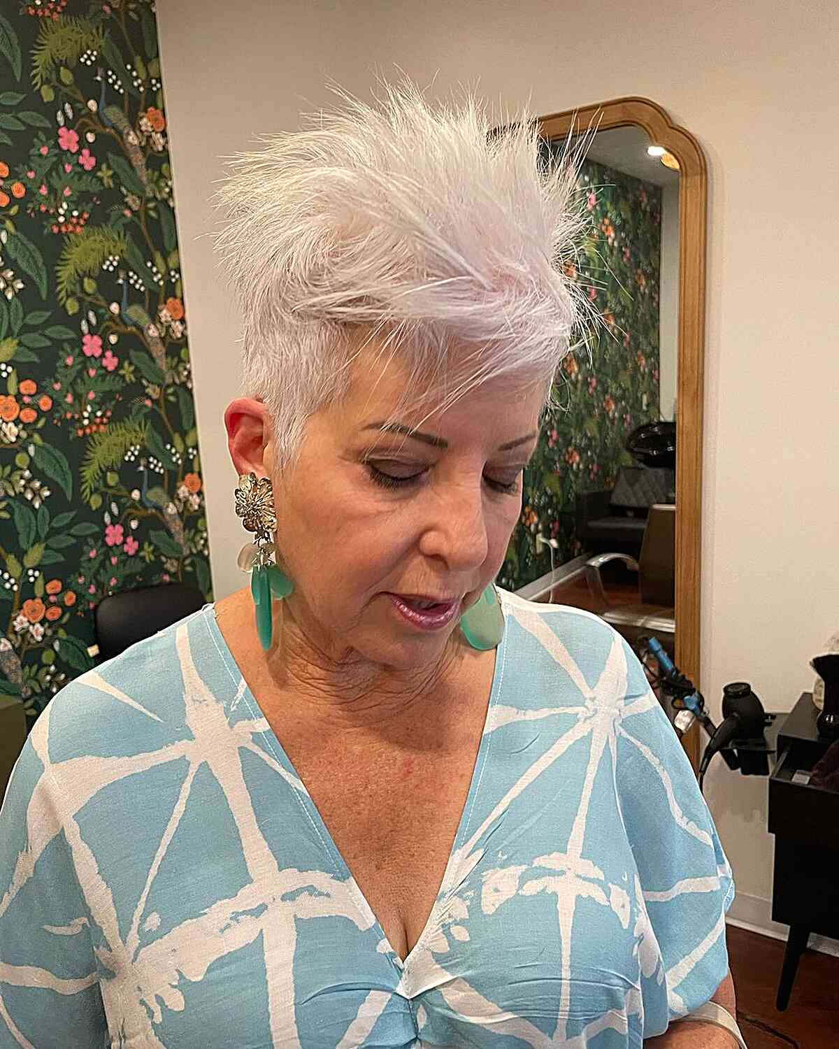 Platinum Blonde Spiky Pixie Cut Platinum Blonde Spiky Pixie Cut — Classy Hairstyles for Women over 50