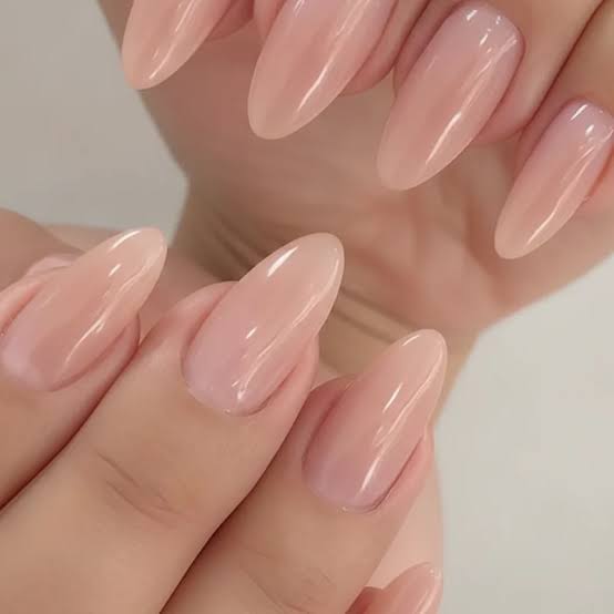 Short Almond Sheer Milky Pink Nails Short Almond Sheer Milky Pink Nails — Classy Hand Nails