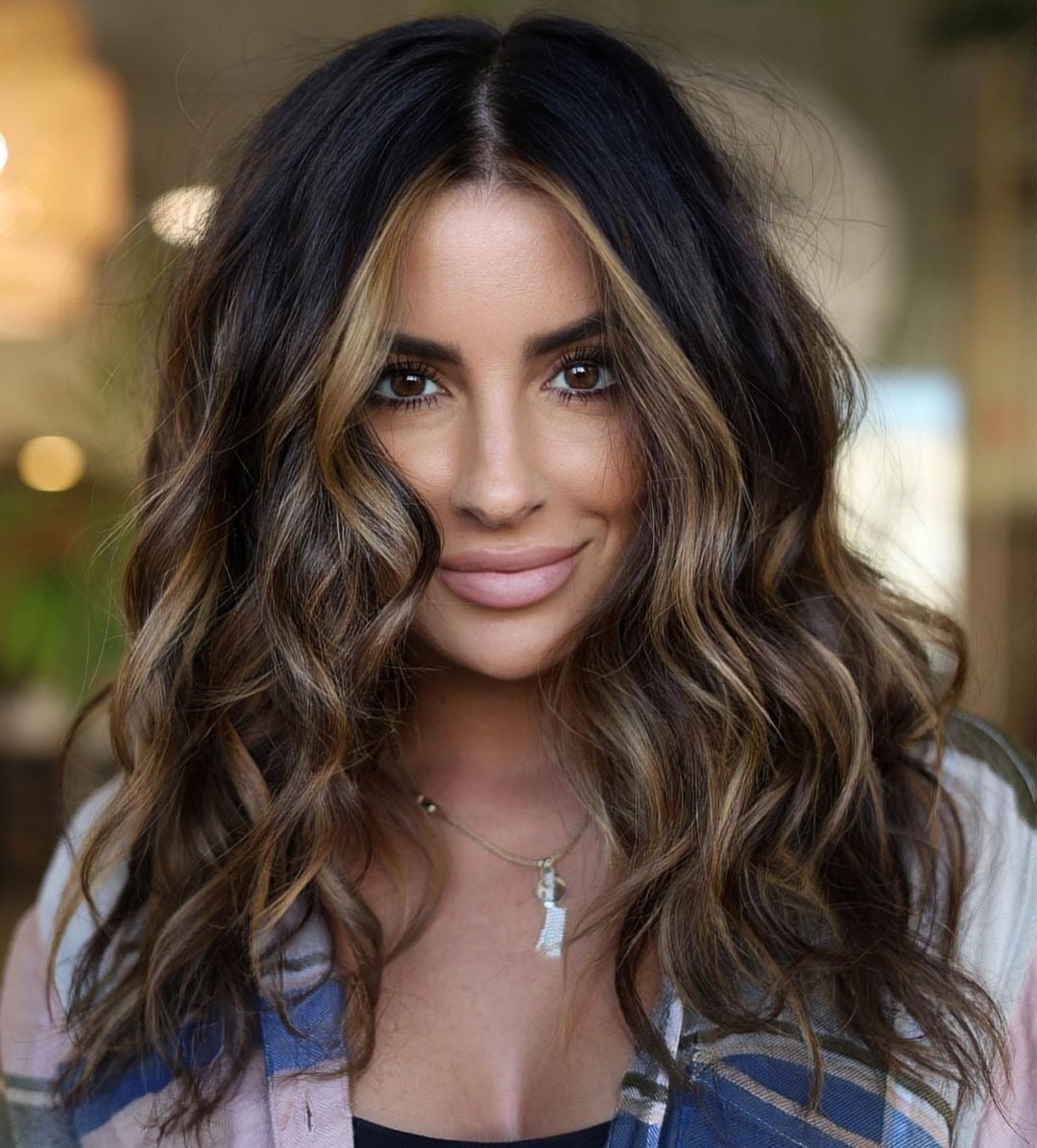Mid-Back Dark Brown With Subtle Auburn Highlights Mid-Back Dark Brown With Subtle Auburn Highlights — Classy Highlights on Dark Brown