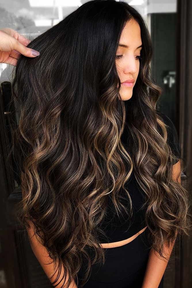 Mid-Back Dark Brown With Face-Framing Blonde Highlights Mid-Back Dark Brown With Face-Framing Blonde Highlights — Classy Highlights on Dark Brown
