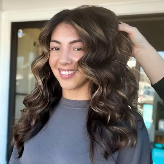Collarbone Dark Brown With Honey Caramel Balayage Collarbone Dark Brown With Honey Caramel Balayage — Classy Honey Balayage