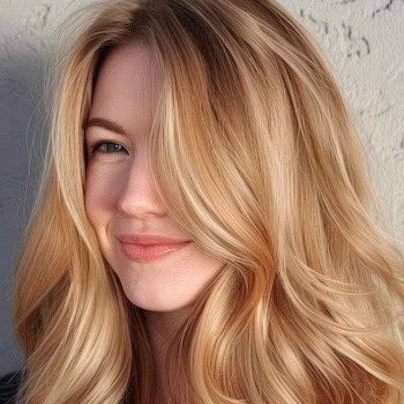 Collarbone Waves With Honey Blonde Subtle Highlights Collarbone Waves With Honey Blonde Subtle Highlights — Classy Honey Blonde
