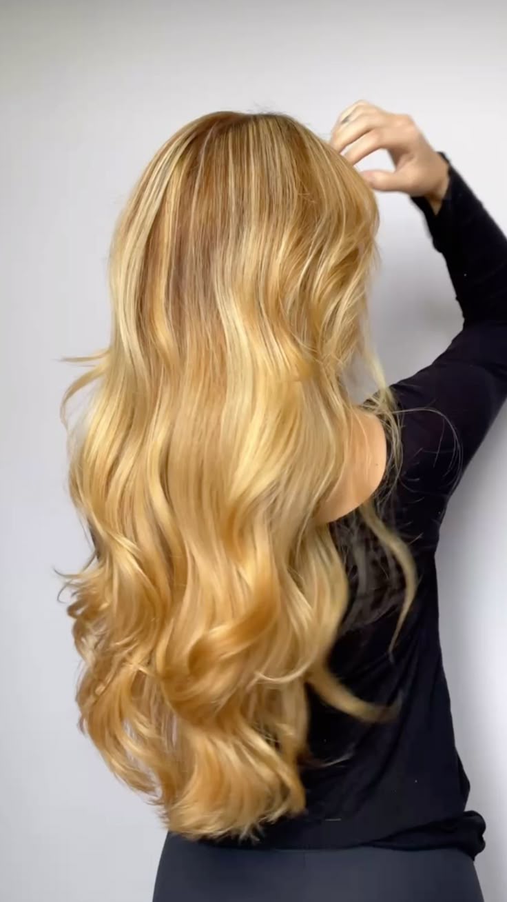 Mid-Back Loose Waves With Honey Blonde Balayage Mid-Back Loose Waves With Honey Blonde Balayage — Classy Honey Blonde