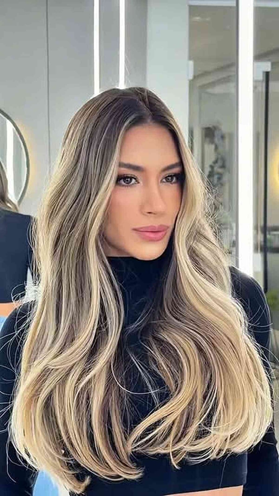 Mid-Back Beige Blonde With Balayage Mid-Back Beige Blonde With Balayage — Classy Honey Blonde