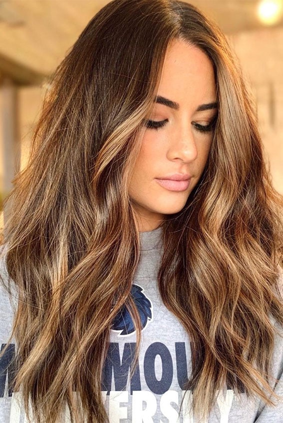 Mid-Back Light Brown With Honey Blonde Highlights Mid-Back Light Brown With Honey Blonde Highlights — Classy Honey Hair