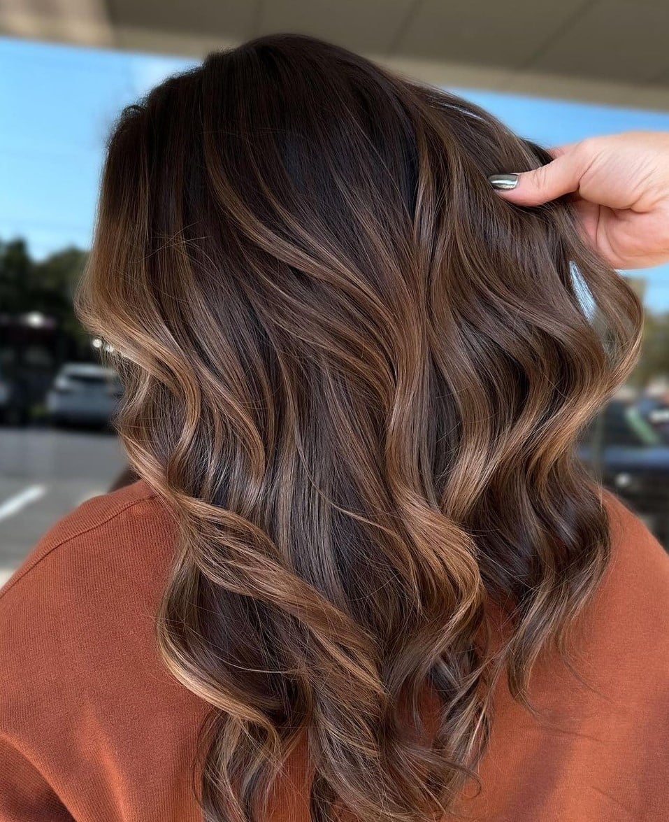 Dark Brown With Prominent Honey Ribbons Dark Brown With Prominent Honey Ribbons — Classy Honey Highlights