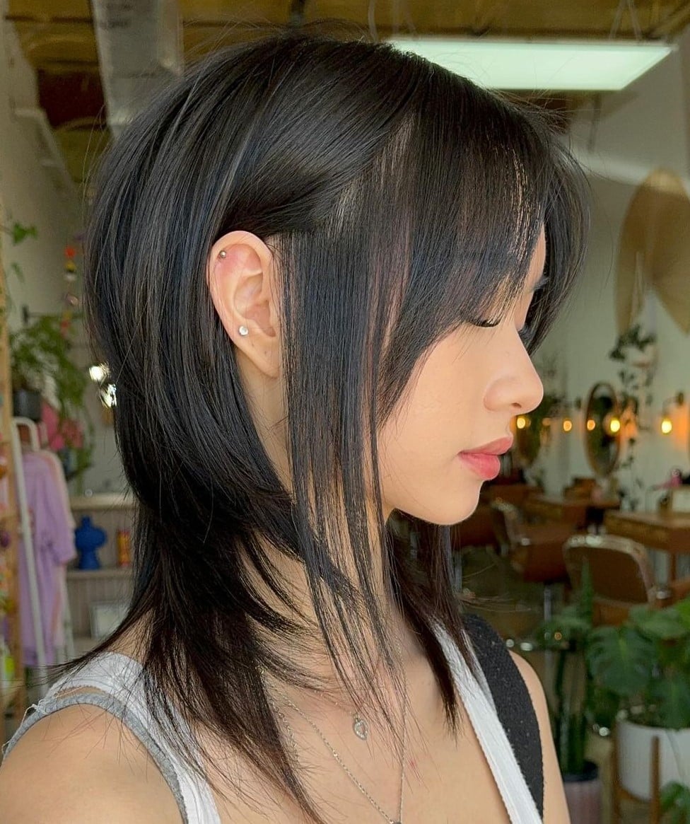 White Tank Top With Black Layered Hair White Tank Top With Black Layered Hair — Classy Hush Cut