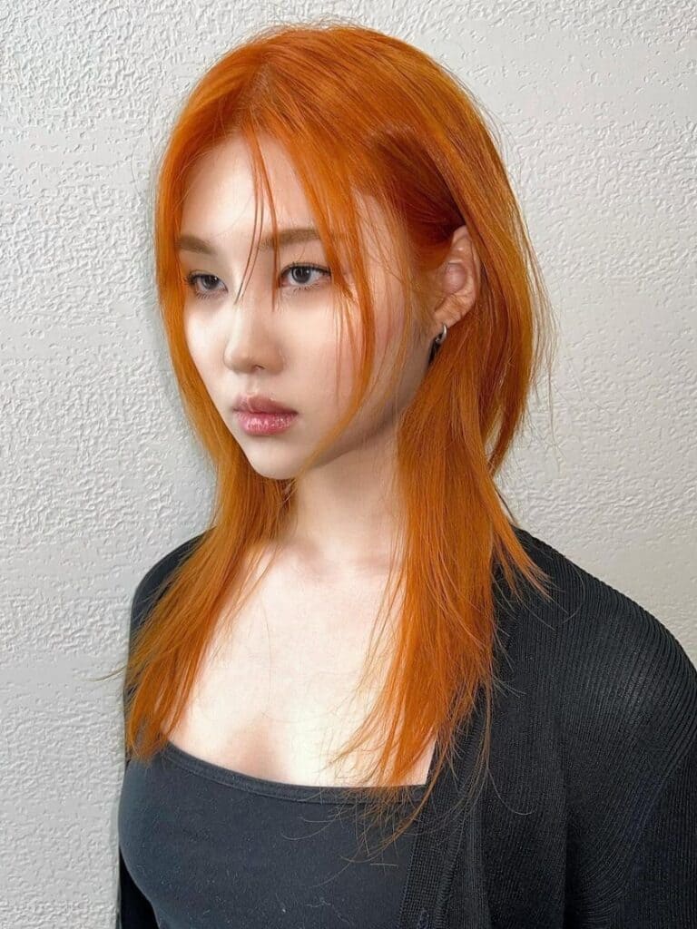 Trendy Orange Hair With Black Layered Outfit Trendy Orange Hair With Black Layered Outfit — Classy Hush Cut