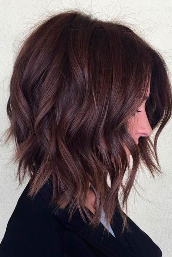 Chin Length Dark Chocolate Inverted Bob, Straight — Classy Inverted Bob