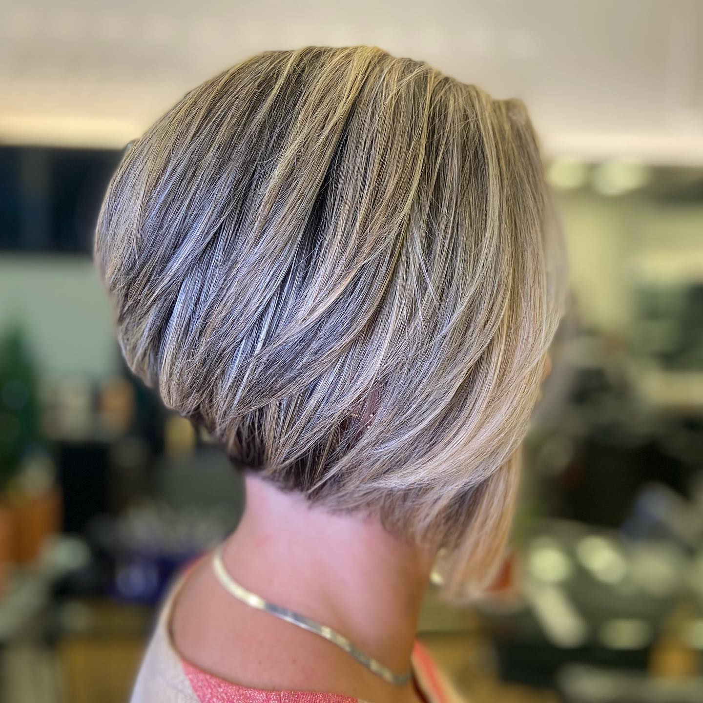 Chin Length Ash Blonde Inverted Bob, Straight — Classy Inverted Bob