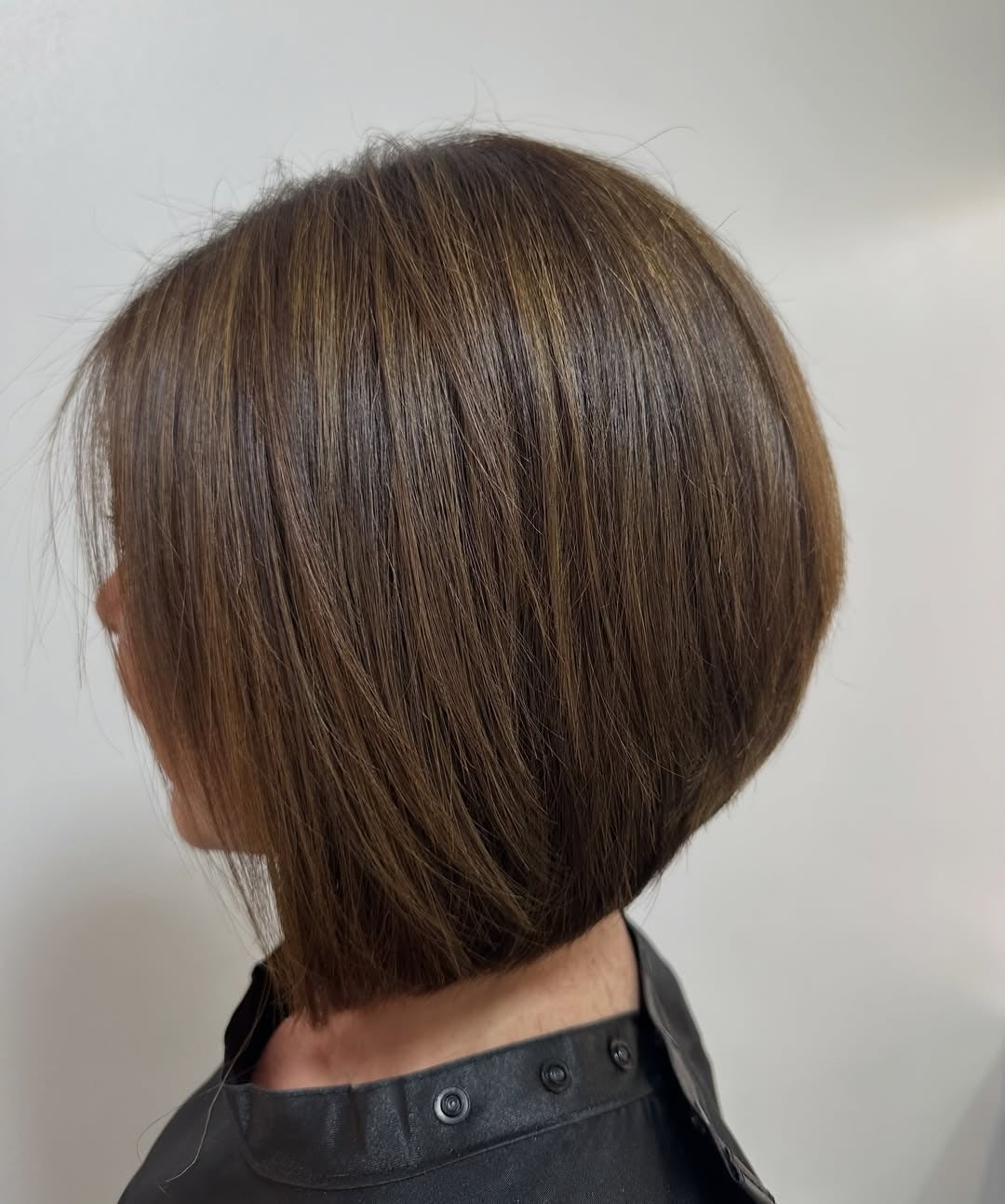 Chin Length Medium Brown Inverted Bob, Straight — Classy Inverted Bob