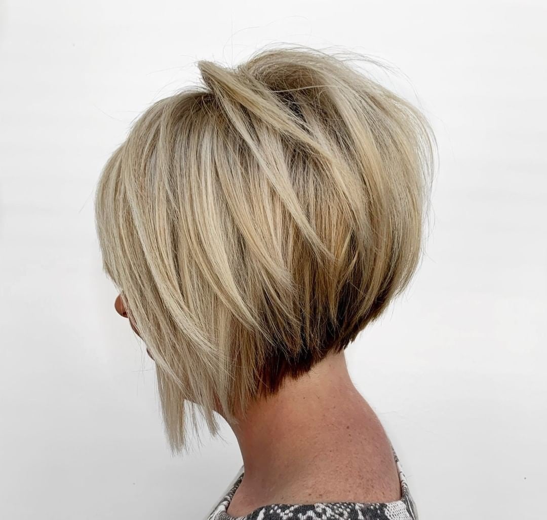 Blonde Inverted Bob With Textured Layers — Classy Inverted Bob