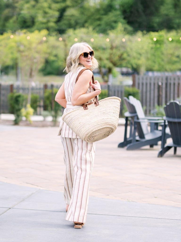 Beige Striped Linen Vest and Trousers Set Beige Striped Linen Vest and Trousers Set — Classy Italian Style