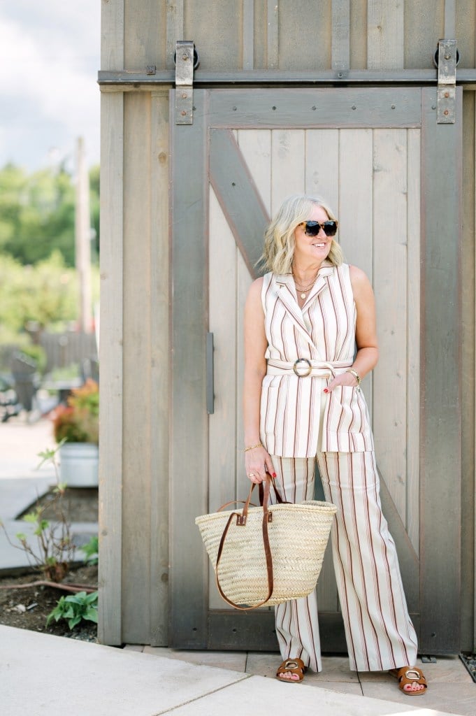 Cream and Red Striped Linen Set Cream and Red Striped Linen Set — Classy Italian Style