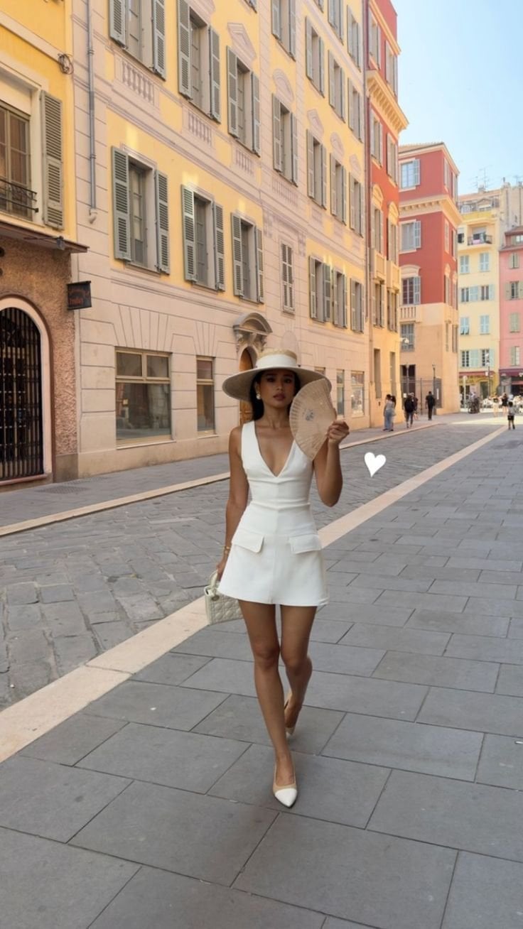 Chic White Mini Dress with Elegant Accessories Chic White Mini Dress with Elegant Accessories — Classy Italian Style