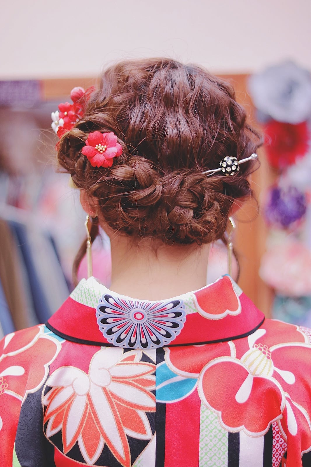 Dark Brown Braided Updo With Ornaments Dark Brown Braided Updo With Ornaments — Classy Japan Hairstyles