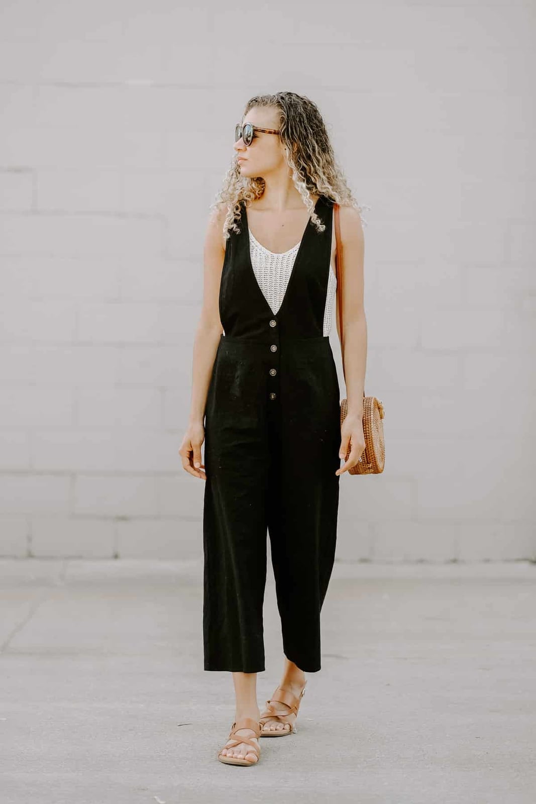 Black Button Front Jumpsuit With Relaxed Fit Black Button Front Jumpsuit With Relaxed Fit — Classy Jumpsuit Outfits