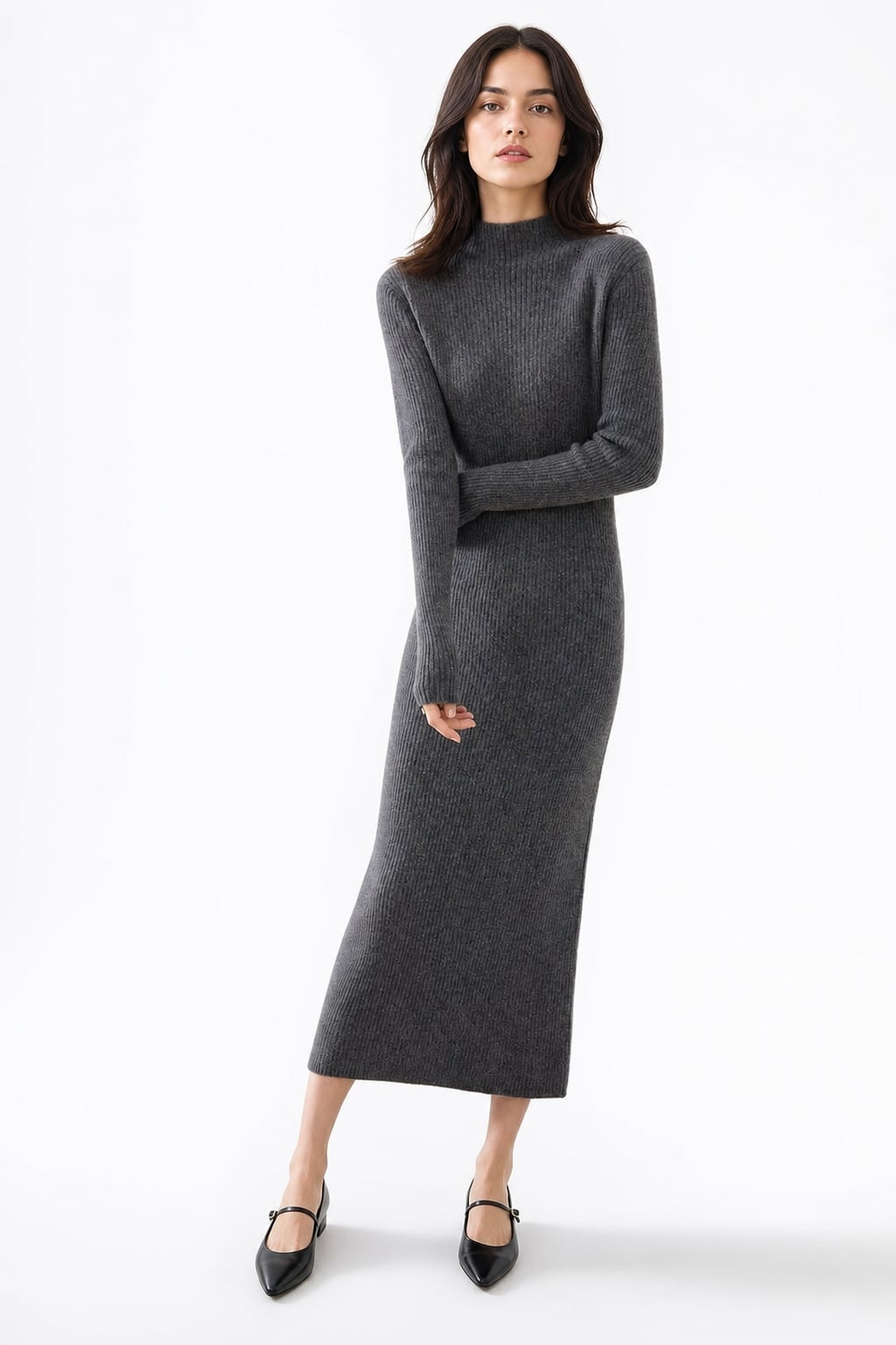 Grey Column Knit Maxi Dress Grey Column Knit Maxi Dress — Classy Knit Dress
