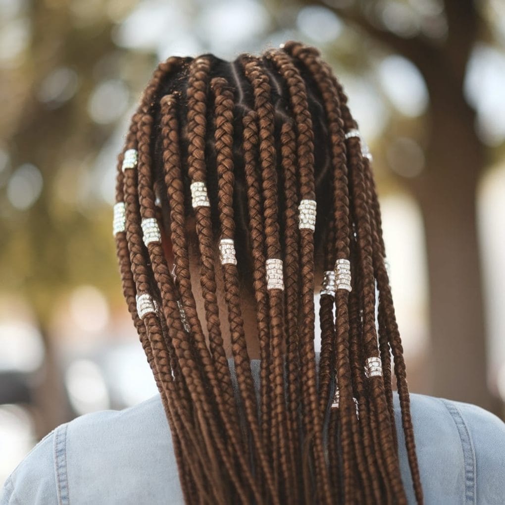 Mid-Back Knotless Braids With Decorative Beads Mid-Back Knotless Braids With Decorative Beads — Classy Knotless Braids