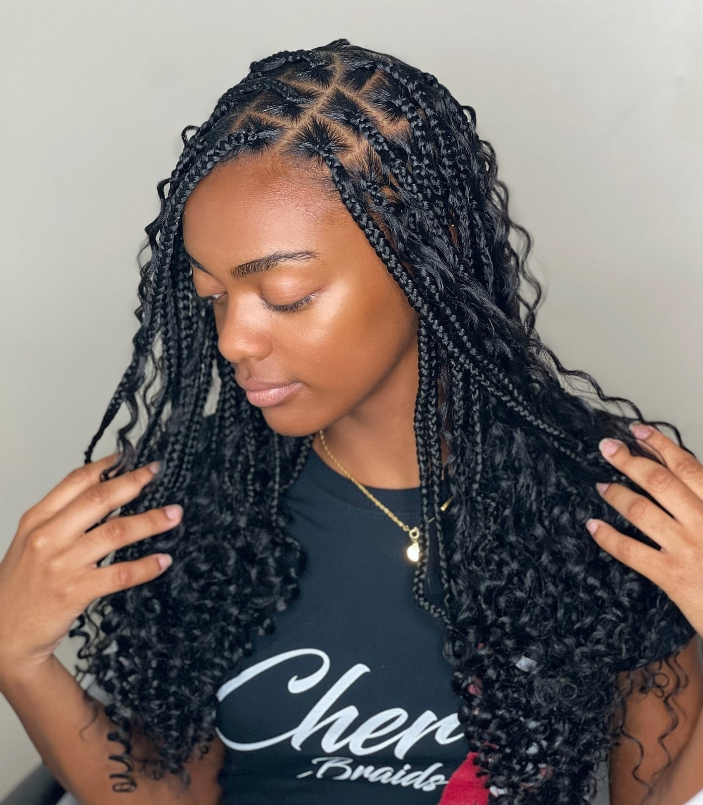Black Knotless Braids With Curly Ends Black Knotless Braids With Curly Ends — Classy Knotless Hairstyles