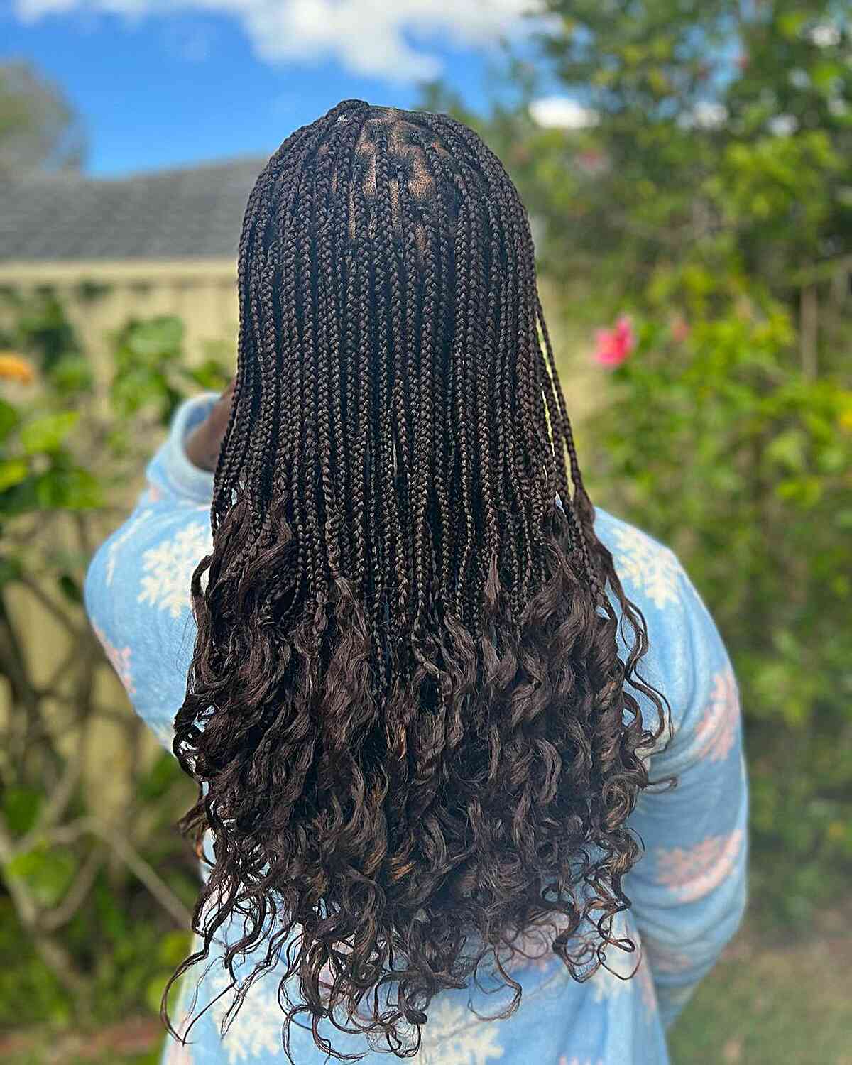 Dark Brown Box Braids With Curly Ends Dark Brown Box Braids With Curly Ends — Classy Knotless Hairstyles