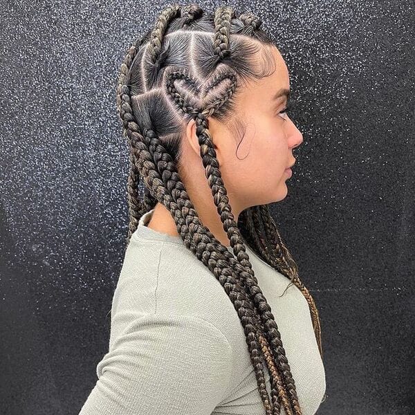Knotless Braids With Heart Parting Knotless Braids With Heart Parting — Classy Knotless Hairstyles