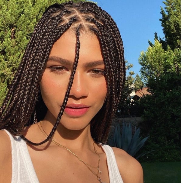 Medium Length Dark Brown Box Braids Medium Length Dark Brown Box Braids — Classy Knotless Hairstyles