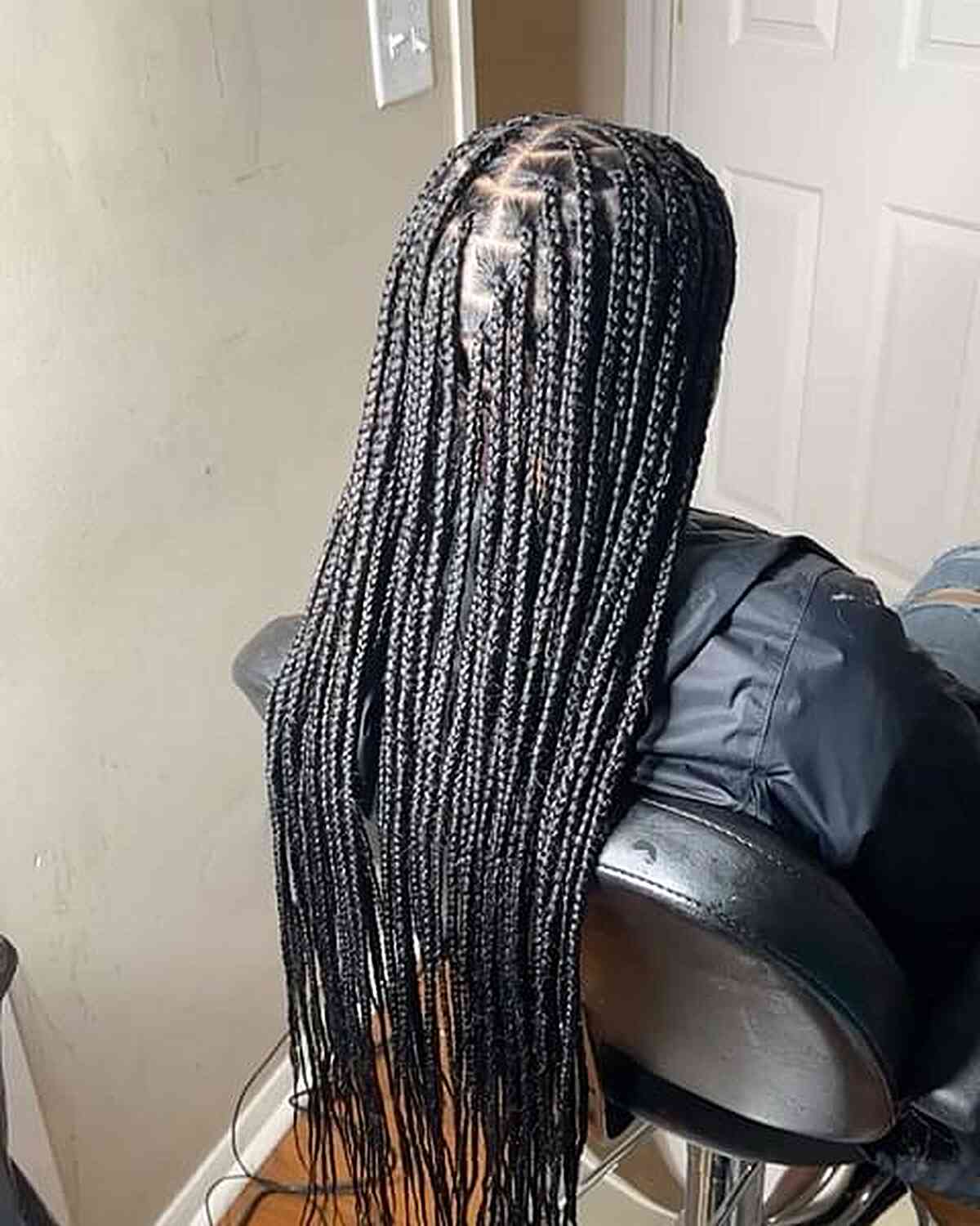 Long Neat Box Braids Back View Long Neat Box Braids Back View — Classy Knotless Hairstyles