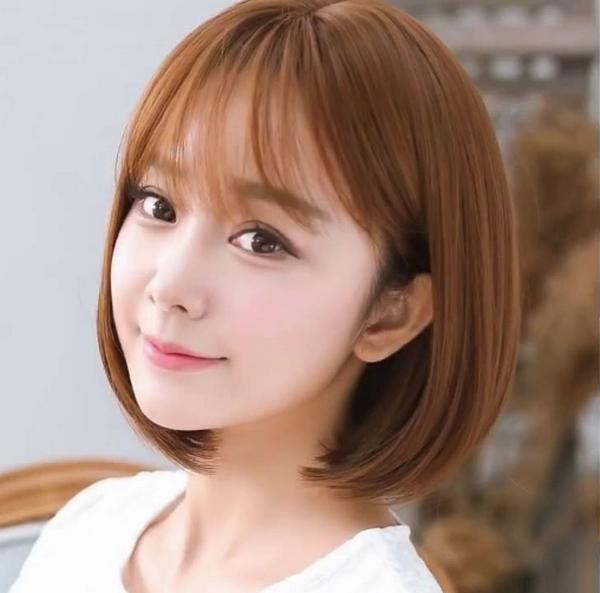 Chin Length Blunt Bob With Blunt Bangs Chin Length Blunt Bob With Blunt Bangs — Classy Korean Hair