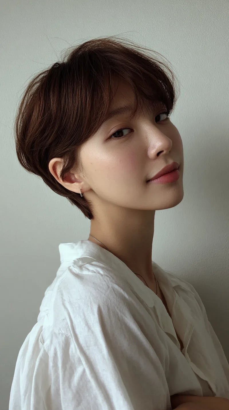 Chic Short Bob With Textured Bangs Chic Short Bob With Textured Bangs — Classy Korean Hair