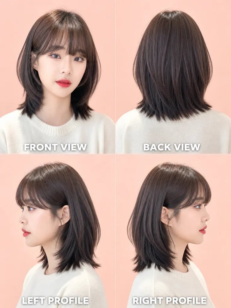 Collarbone Layered Bob With Curtain Bangs Collarbone Layered Bob With Curtain Bangs — Classy Korean Haircuts