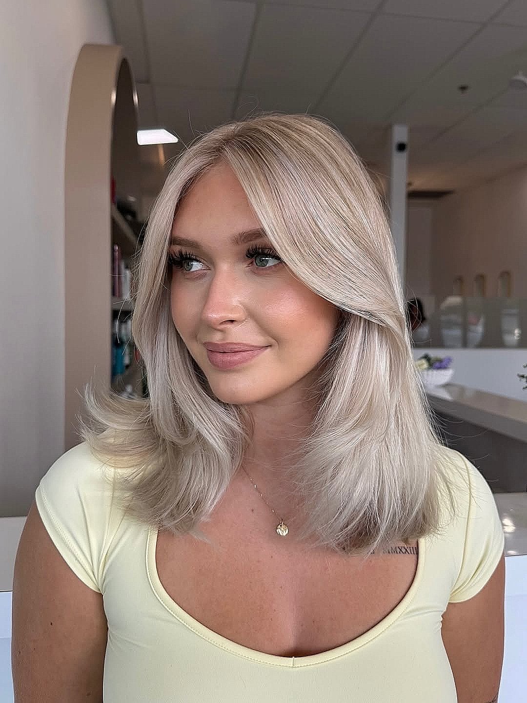 Collarbone Ash Blonde Layered Lob — Classy Layered Haircuts for Medium Hair