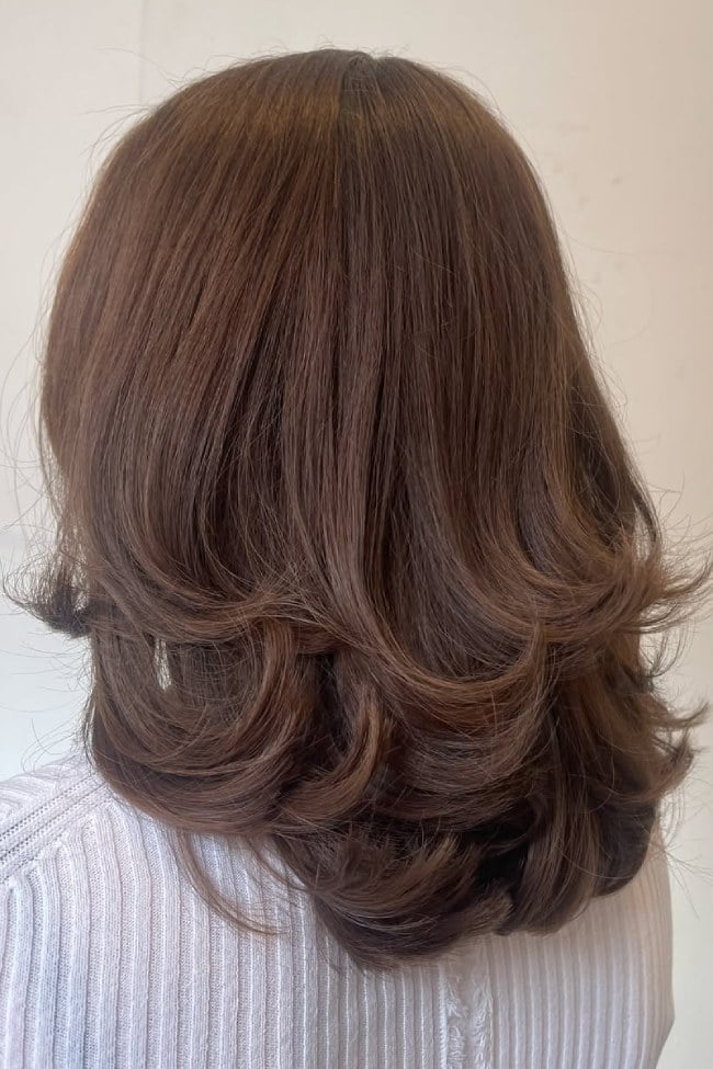Collarbone Medium Brown Layered Curls — Classy Layered Haircuts for Medium Hair