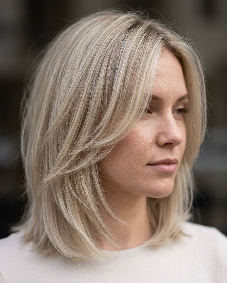 Collarbone Layers With Ash Blonde Highlights — Classy Layered Haircuts for Medium Hair