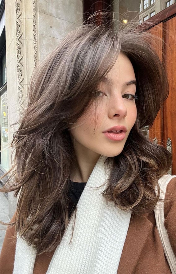 Mid-Back Soft Layers With Face-Framing Pieces, Wavy — Classy Layered Haircuts for Medium Hair