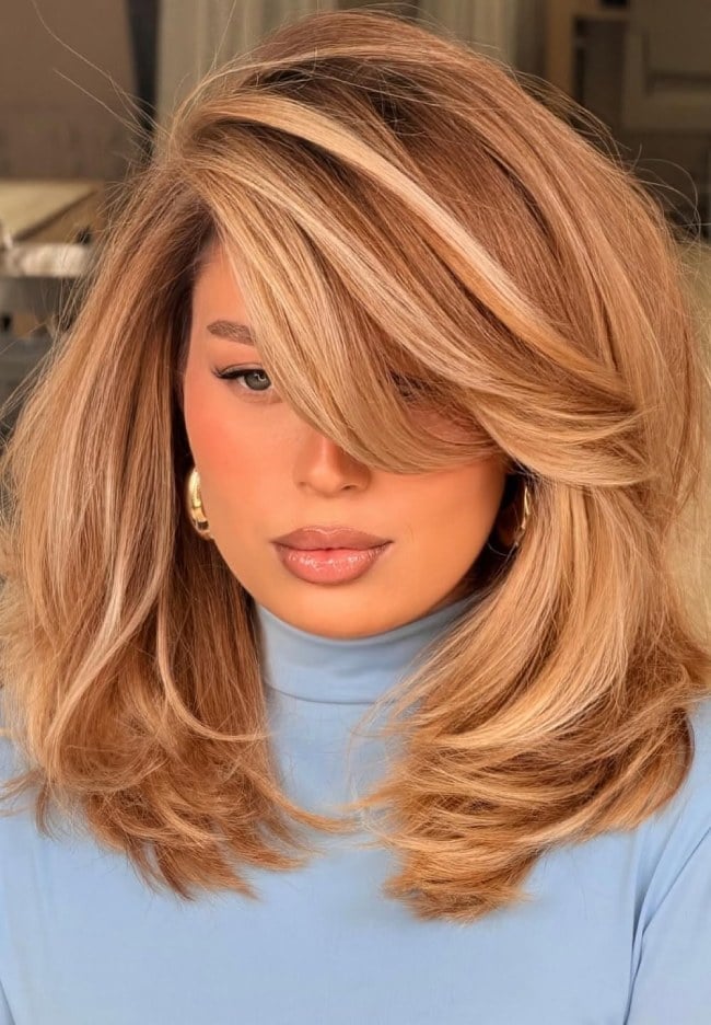 Collarbone Honey Blonde Layers — Classy Layered Haircuts for Medium Hair