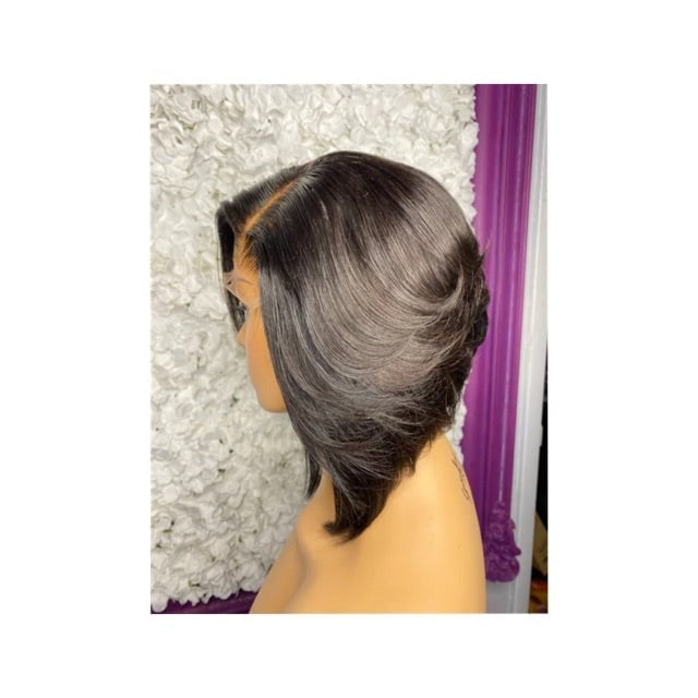 Dark Brown Collarbone Layered Bob Blowout Dark Brown Collarbone Layered Bob Blowout — Classy Layers Wig