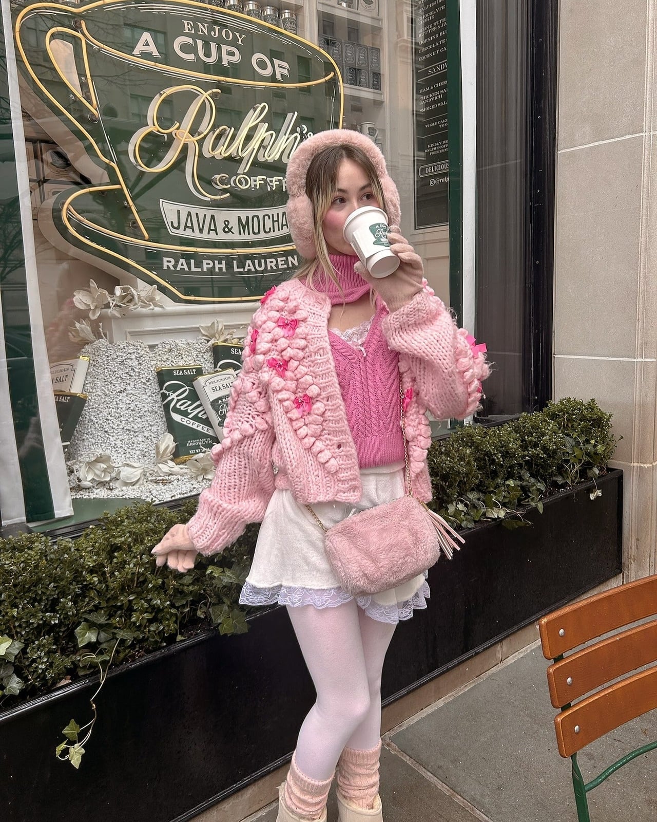 Floral Embellished Cardigan With Pink Leg Warmers Floral Embellished Cardigan With Pink Leg Warmers — Classy Leg Warmers Outfits