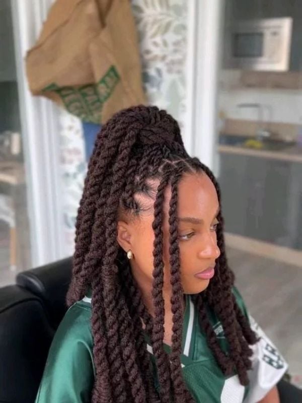 Long Twisted Locs Half-Up Style — Classy Length Locs