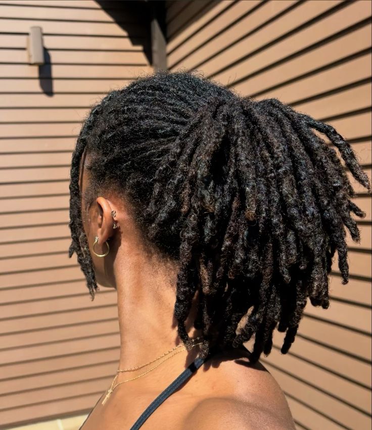 Mid-Back Dark Brown Locs Blonde Highlights — Classy Length Locs