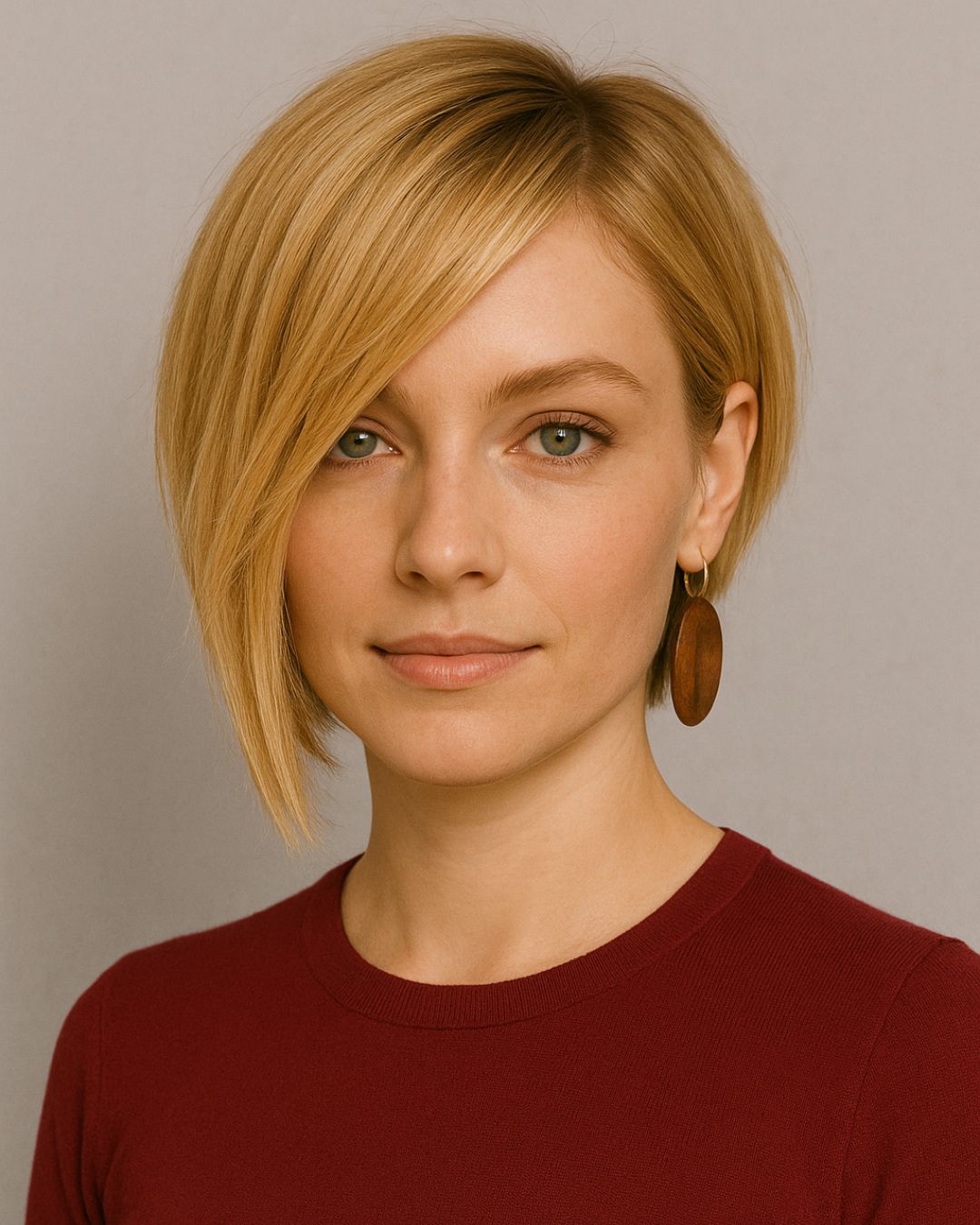 Asymmetrical Bob With Side Swept Bangs Asymmetrical Bob With Side Swept Bangs — Classy Lengths Haircut