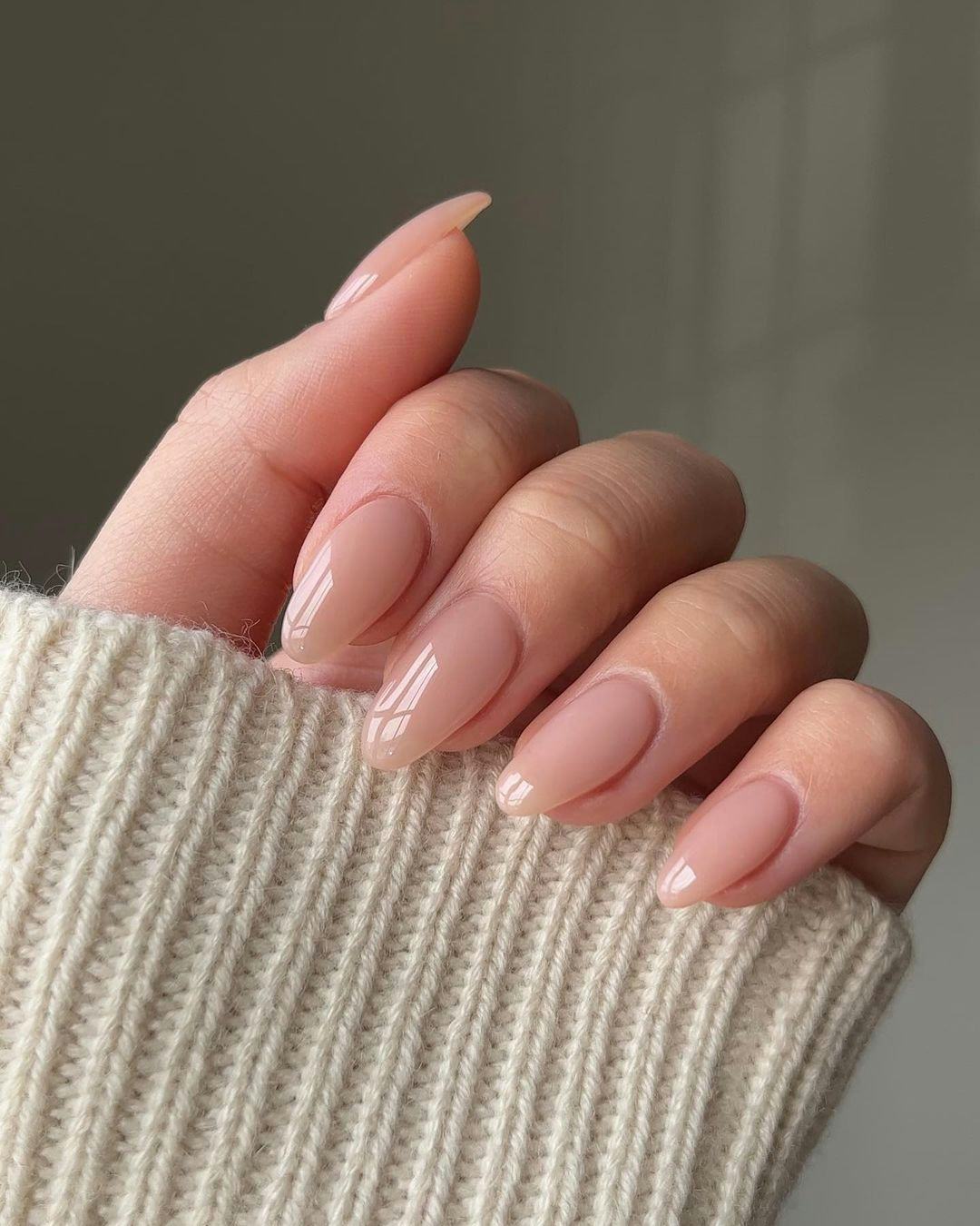 Perfect Sheer Nude Medium Almond Nails Perfect Sheer Nude Medium Almond Nails — Classy Light Nails